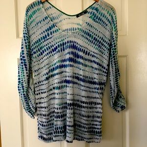 NIC+ZOE linen blend 3/4 sleeve top
